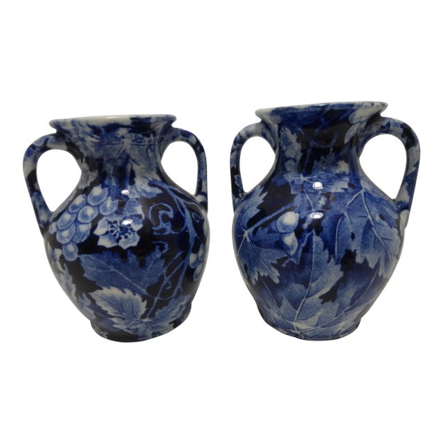 Druva Rörstrand Porcelain Wine "Grape" Vase - a pair For Sale