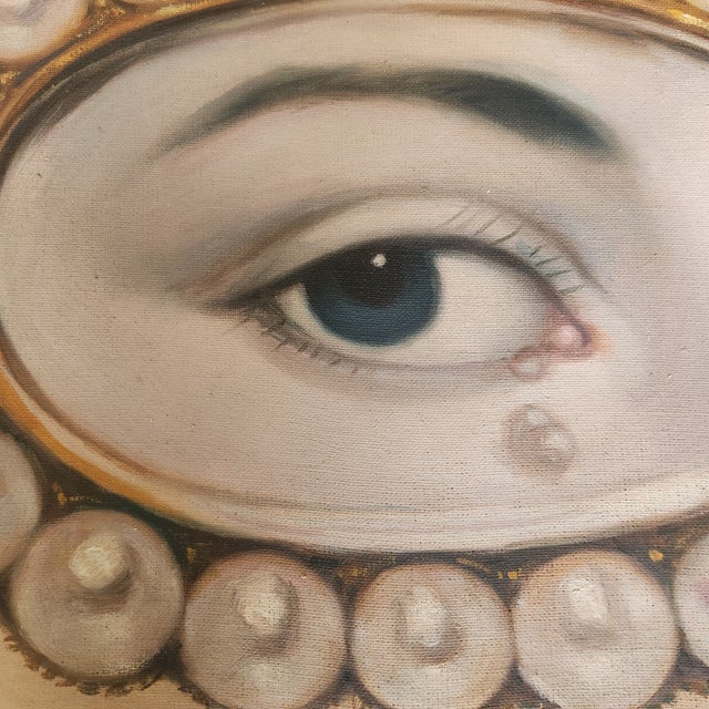 Victorian Gothic Lovers Eye Portrait Painting For Sale - Image 3 of 5