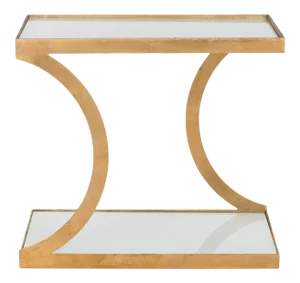 Contemporary Accent Table in Gold & White