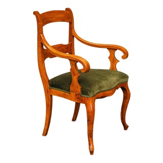 Biedermeier Armchair in Elm, Early 19th Century For Sale