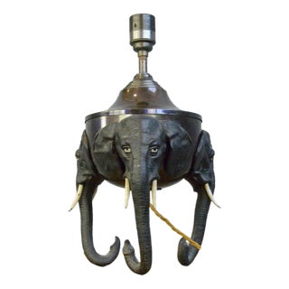 Early 20th Century Elephant Table Lamp For Sale