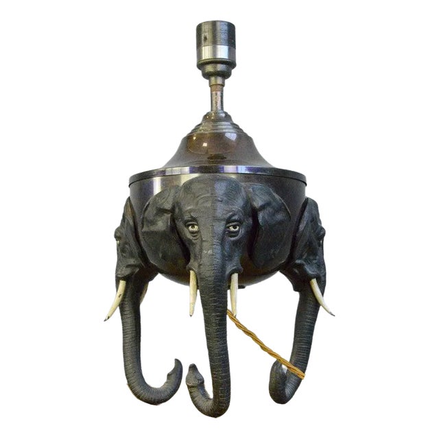 Early 20th Century Elephant Table Lamp For Sale