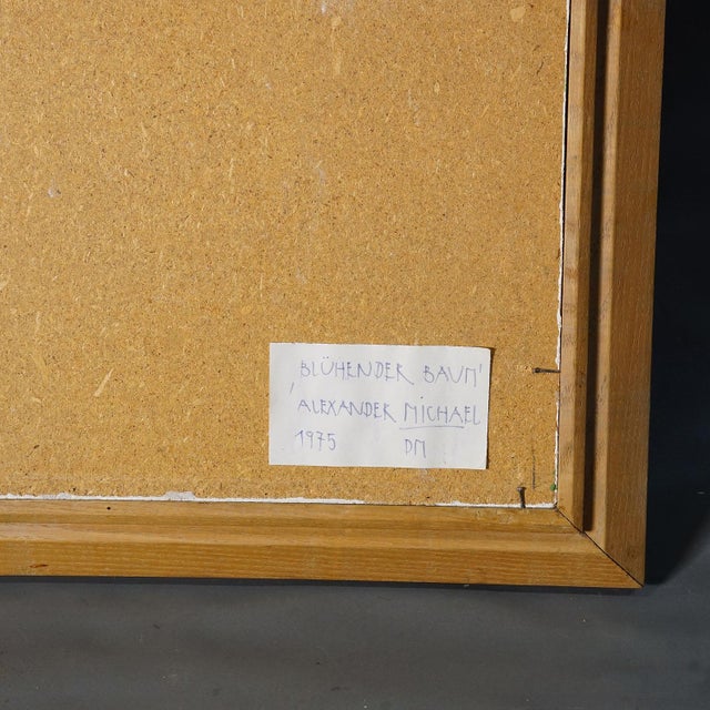 Wood Blossoming Tree – Original Painting by Alexander Michael, 1975 For Sale - Image 7 of 7