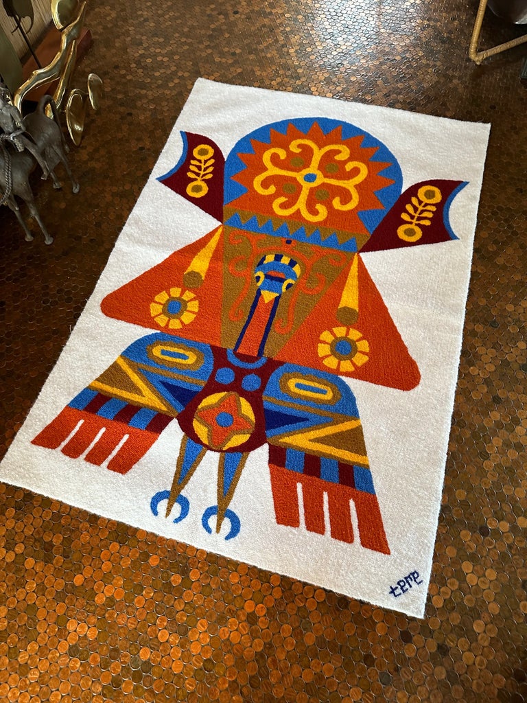 Large Mid 20th Century Handmade Tapestry Rug by Teresa Gonzalez 