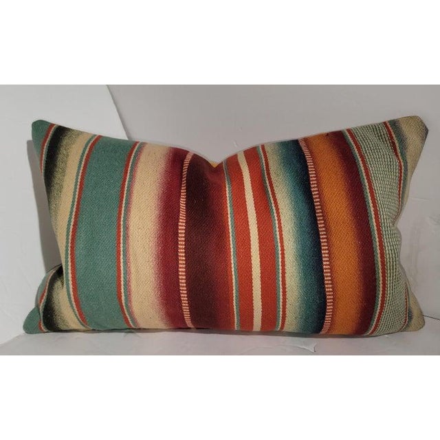 This fine Mexican serape fabric from Ralph Laurens line of Tex / Mex fabric and the backing is in a yellow linen...