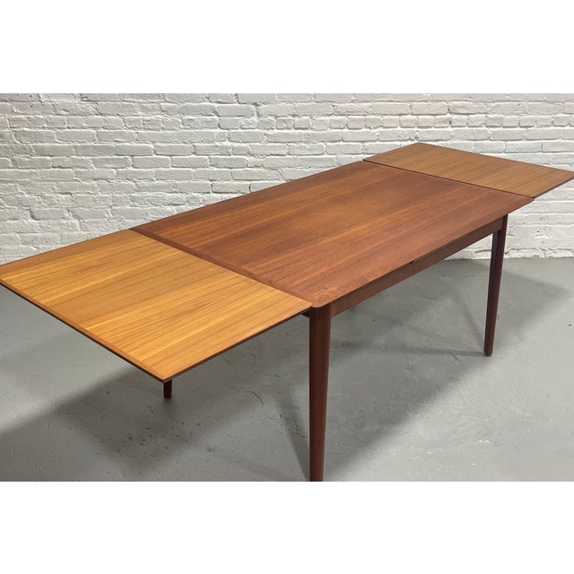 Danish Mid Century Modern Teak Dining Table, Hidden Leaves, C. 1960’s For Sale - Image 13 of 14