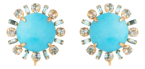 Elsa Studs, Turquoise, Pierced