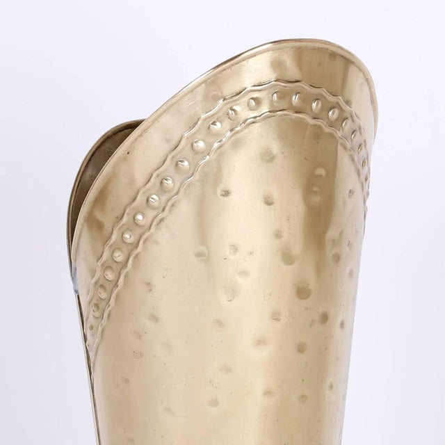 Mid 20th Century Mid-Century Modern Hand-Hammered Brass Boot Umbrella Stand For Sale - Image 5 of 8