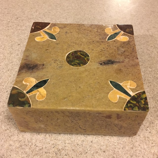 Soapstone Trinket Box With Inlay Chairish
