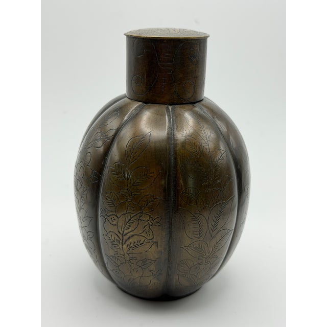 1920s Antique Chinese Copper Tea Caddy For Sale - Image 5 of 12