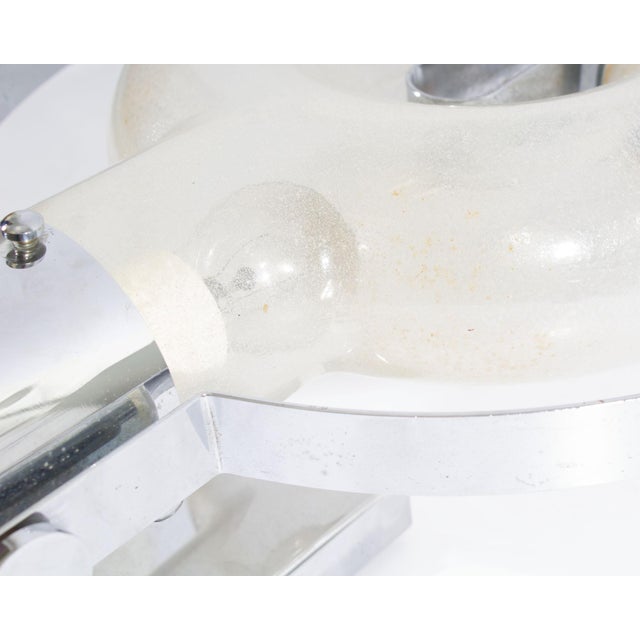 Mazzega Murano Italian Space Age Chrome and Glass Wall Sconce by Aldo Nason for Mazzega For Sale - Image 4 of 9