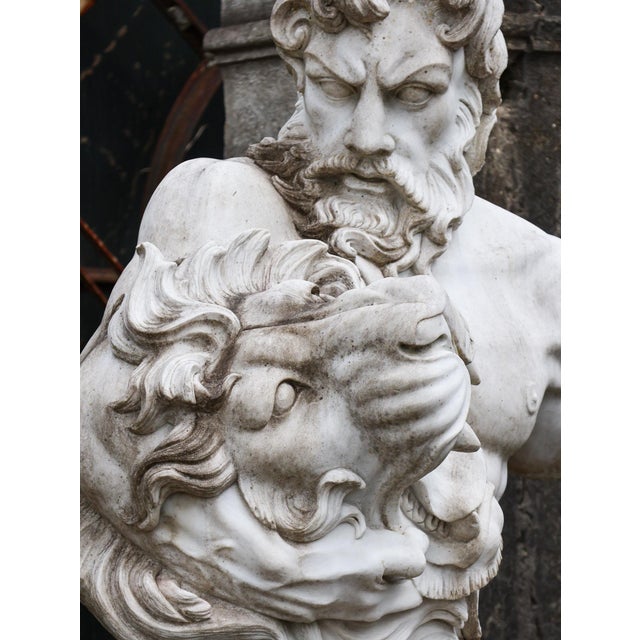 Bust of Hercules and the Nemean Lion, Late 20th Century, Marble For Sale - Image 3 of 6
