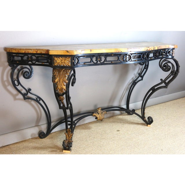 Large Wrought Iron Console Table, 1940s For Sale - Image 3 of 14