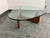 Mid-Century Modern Isamu Noguchi Style Glass + Wood Coffee Table For Sale - Image 3 of 12