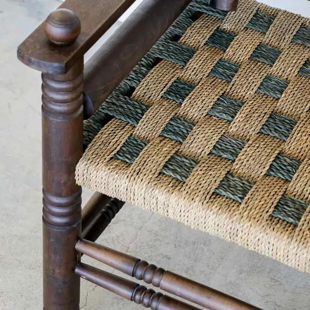 Pair of 1940s Oak and Woven Lounge Chairs by Charles Dudouyt For Sale - Image 11 of 12