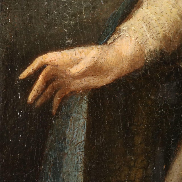 Madonna in Adoration of the Child Jesus, Oil Painting on Canvas, Framed For Sale - Image 8 of 10