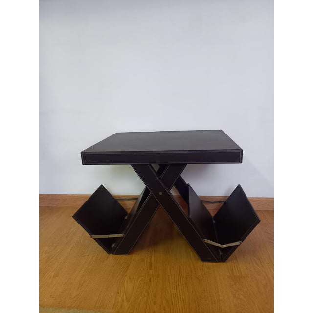 Vintage Eco-Leather Magazine Rack from Schoeller, 2010 For Sale - Image 12 of 12