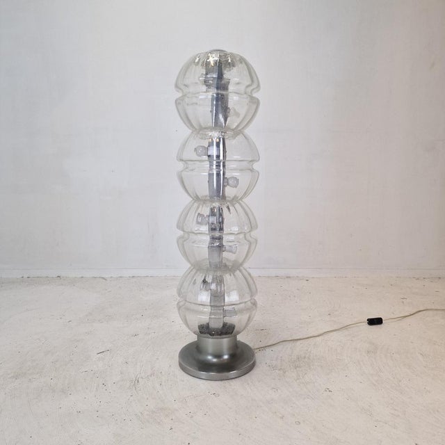 Italian Space Age Glass Floor Lamp, 1980s For Sale - Image 6 of 14