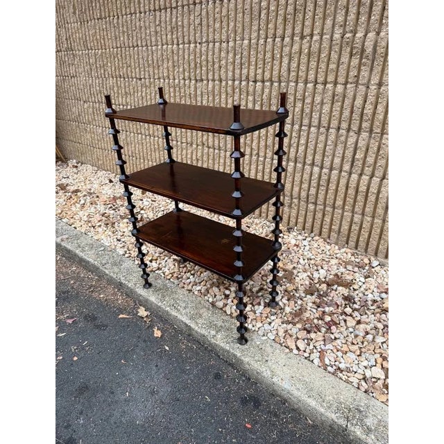 Antique Solid Wood Spindle Three Tier Etagere Solid wood ( possibly Pine ) , well carved Circa 19th century to early 20th...