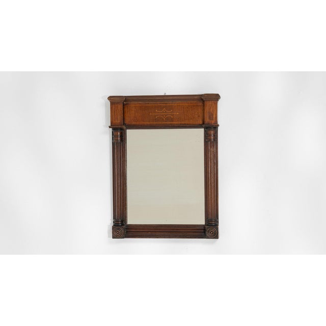 Wood 19th Century France Renaissance Brown Wood Mirror For Sale - Image 7 of 8