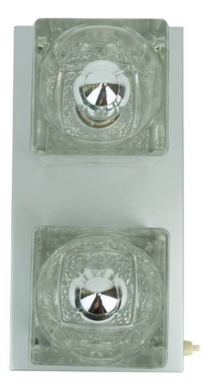 Vintage Sconce with Two Glass Cubes from Peill & Putzler, 1960s