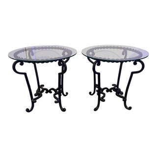 Pair of Iron Mexican Side Tables For Sale
