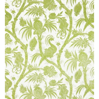 The House of Scalamandré Balinese Peacock Wallcovering, Pear For Sale