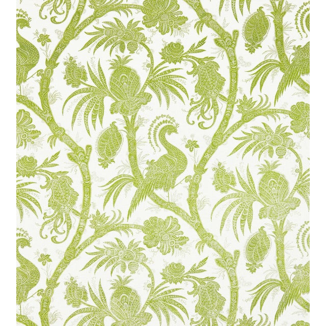The House of Scalamandré Balinese Peacock Wallcovering, Pear For Sale