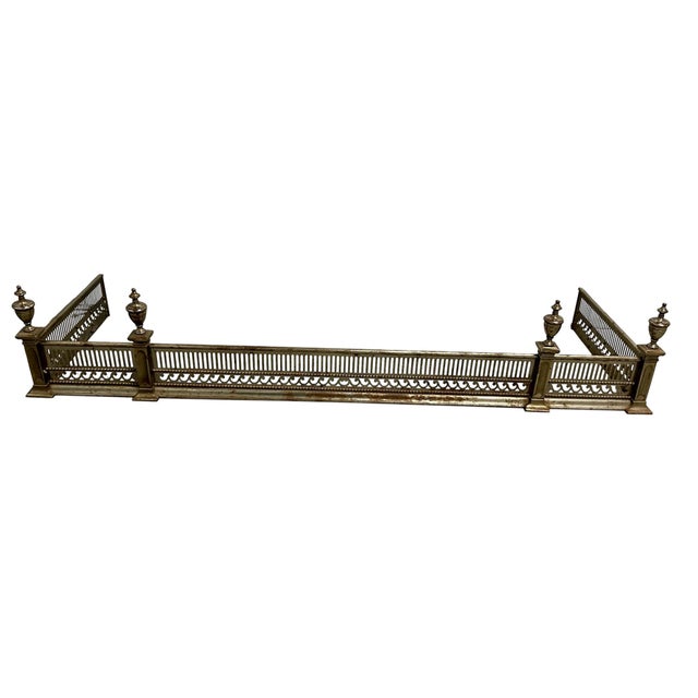 Large English George III-Style Steel Fire Fender A large and impressive English fire fender in the George III style,...