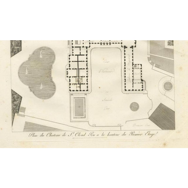 Louis-Pierre Baltard, Plan of the Château De Saint-Cloud First Floor, 1803, Engraving For Sale - Image 4 of 9