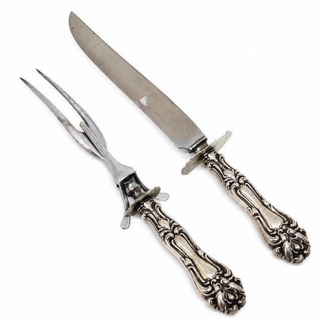 English Baroque Carving Knives in Silver from Wallace, Set of 2 For Sale - Image 6 of 9