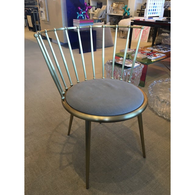 Brass Mid Century Modern Cantori Aurora Barred Back Chair For Sale - Image 8 of 9