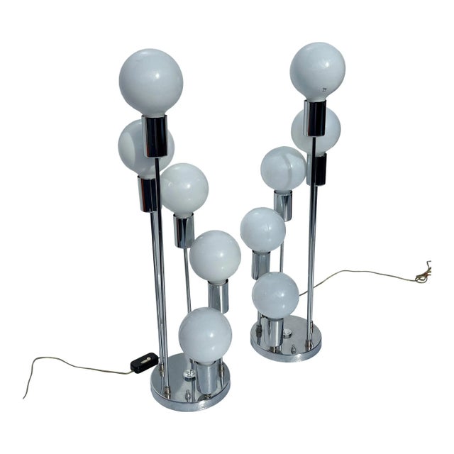 Mid-Century Modern Robert Sonneman Cascade Table Lamps - a Pair For Sale - Image 3 of 5