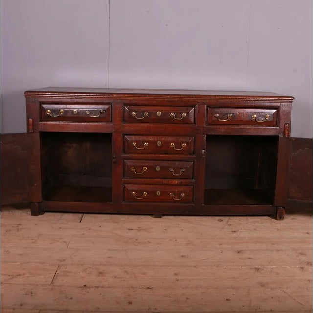 Wood English Oak Dresser Base, 1740s For Sale - Image 7 of 11