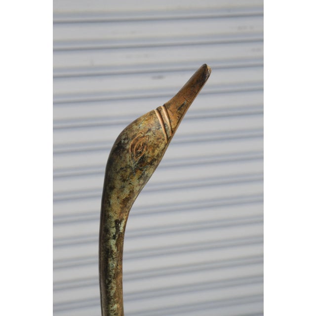 Vintage 30" Bronze Swan Sculpture For Sale - Image 12 of 12