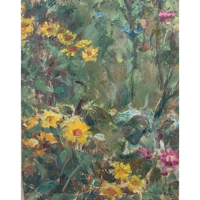 1970s Summer Floral Oil Painting, Ukrainian Impressionism, 1970s Soviet Art 38-30 For Sale - Image 5 of 6