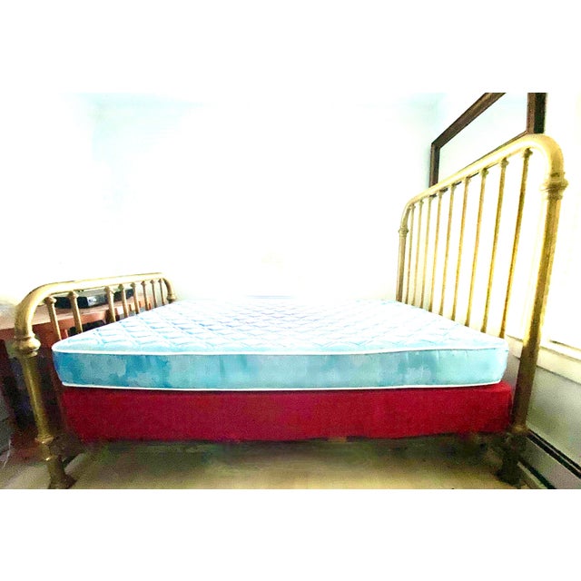 American Antique Solid Brass Twin-and-a-Half Bed – Late 1800s For Sale - Image 3 of 3