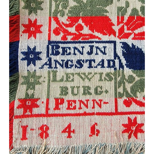Benjamin Angstad Lewisburg, Penn, Coverlet Dated 1846 For Sale - Image 4 of 6