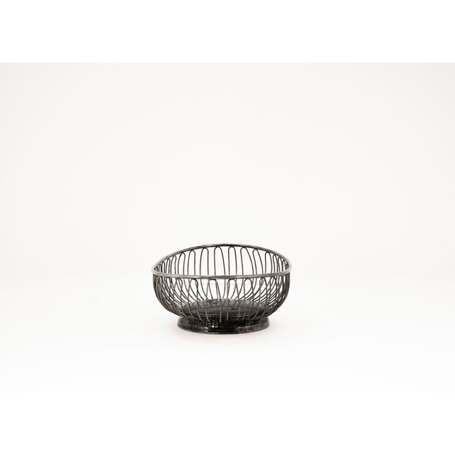 Mid-Century Modern Mid-Century Modern Wire Basket with Silver Plating, 1950s For Sale - Image 3 of 8