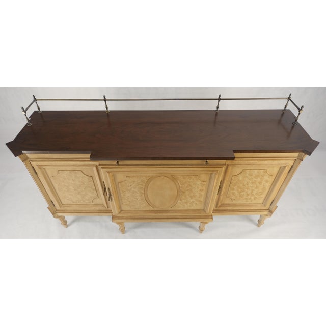 Kargers Rosewood Brass Gallery Top Fitted Drawers Sideboard Buffet Credenza MINT For Sale - Image 13 of 18