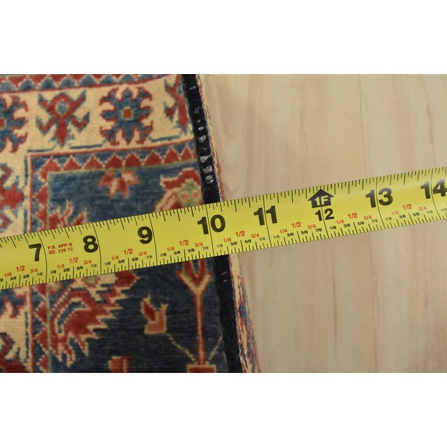 Blue Kazak Rug 2’1” X 3’5” Blue Wool Tribal Hand-Knotted Oriental Carpet For Sale - Image 8 of 9