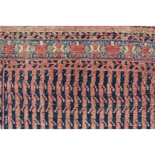 Peach Colorful Antique Persian Hamadan Rug With All-Over Tribal Motifs 3'6"x5'0" For Sale - Image 8 of 10