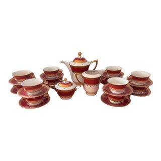 Vintage Carlsbad Fine China, Gloria, Tea Set With Service for 12, Czechoslovakia, C. 1930s For Sale