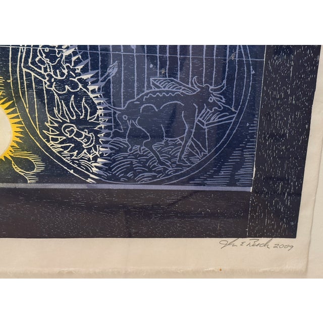 Cerulean The Luminary Woodblock Print by John Buck For Sale - Image 8 of 8