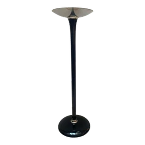 Art Deco Style Floor Lamp in Black Lacquer and Nickel