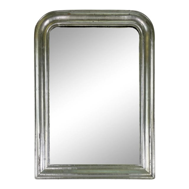 Louis Philippe Style Mirror With Silver Gilt Finish For Sale