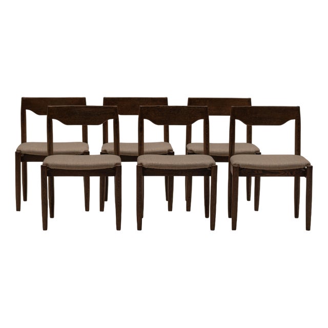 Mid-Century Modern Wengé Dining Chairs, 1970s, Set of 6 For Sale