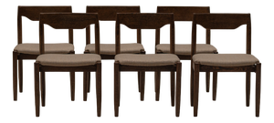 Mid-Century Modern Wengé Dining Chairs, 1970s, Set of 6