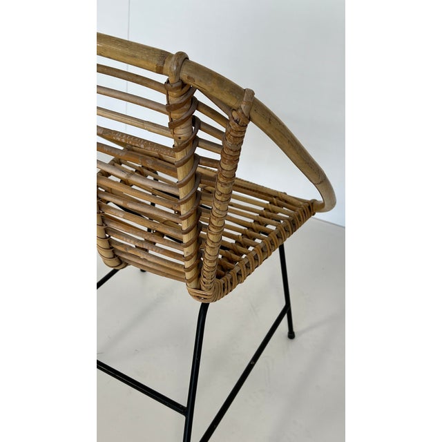 Vintage Wicker Rattan Chair, 1960s For Sale - Image 4 of 10