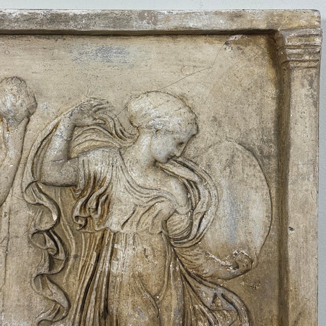 Antique Italian Neoclassical Plaster Bas-Relief – Dance of the Maenads For Sale - Image 10 of 12